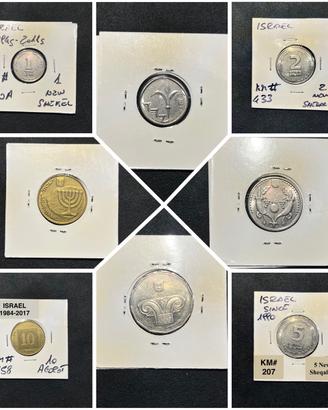 Lotto 7 Monete Rare Israele + Persia (Iran)