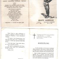 NECROLOGIO- funerale MUSSOLINI (cimelio storico)