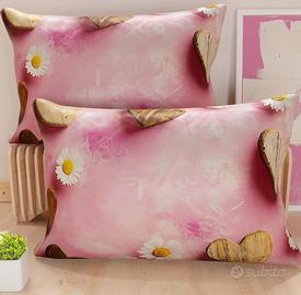 2 x coppia federe cuscino 70x50 cm arredo camera