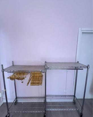 Scaffali con Appendiabiti Modulari – Alluminio
