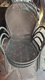 sedie in ferro zincate da esterno 