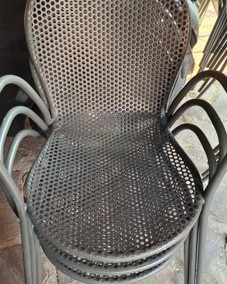 sedie in ferro zincate da esterno 