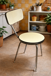 Sedia vintage anni 60 formica giallina