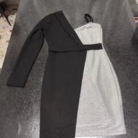 Abito asimmetrico color block