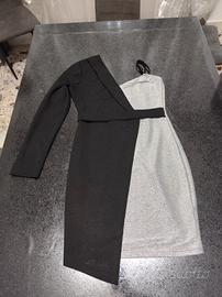 Abito asimmetrico color block