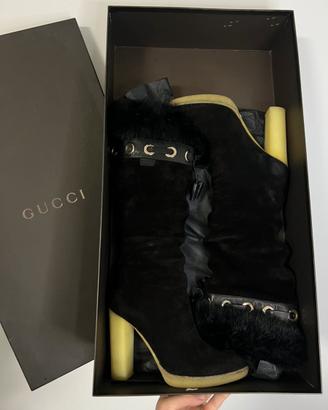 Stivali gucci nero pellicia pelle 36