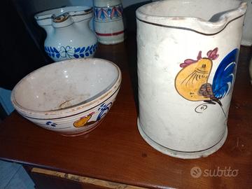 brocca ciotola pugliese in terracotta antica 