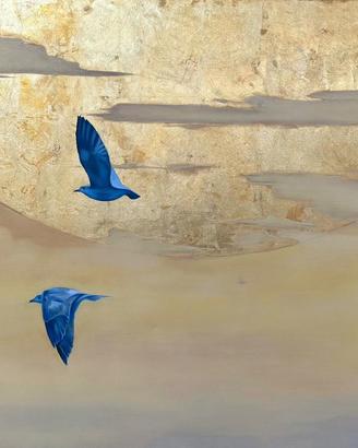 Dipinto su tela 100x100 cm – Olio e foglia d’oro