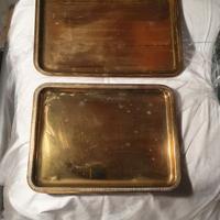 Coppia vassoi ottone vintage