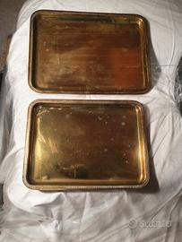 Coppia vassoi ottone vintage