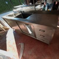 Lavellocon due vasche acciaio