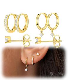 Set 3 paia Orecchini pendenti donna ragazza moda