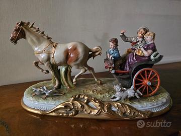 Capodimonte scena di viaggio in carrozza 