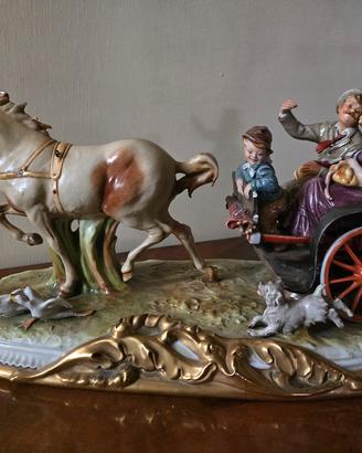 Capodimonte scena di viaggio in carrozza 