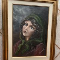 COPPIA DI QUADRI - DONNA RICCA E DONNA POVERA