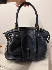 Borsa Gucci tote medium Sukey blu in pelle
