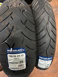 coppia gomme moto nuove metzeler z6