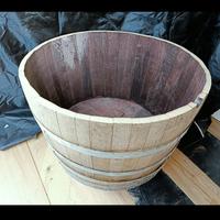 Mezza botte legno massello per tavolo o fioriera