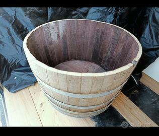Mezza botte legno massello per tavolo o fioriera