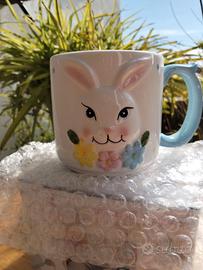 Mug in ceramica coniglio pasqua nuova con scatola