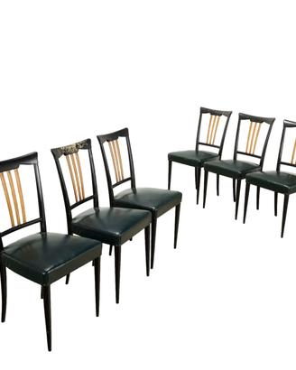 Gruppo di Sei Sedie degli Anni 50 - 1950 - 1959