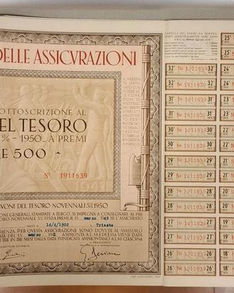 Buono del Tesoro Novennale 1941