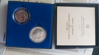 monete argento 835% dittico Italia 90