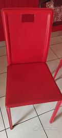set 4 sedie rosse ecopelle