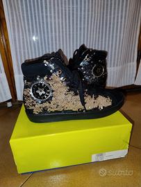 Sneakers alte paillettes 39 Jeans Versace Couture