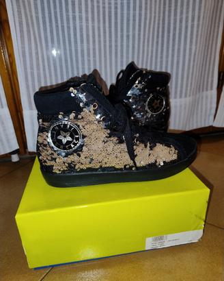 Sneakers alte paillettes 39 Jeans Versace Couture