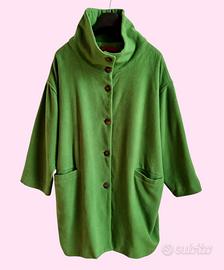 Cappotto verde in lana e cashmere donna. T-42
