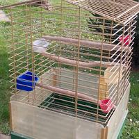 Gabbia pappagalli con carrello