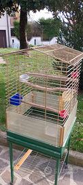 Gabbia pappagalli con carrello