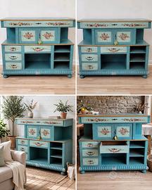 credenza shappy chic dipinta a mano 