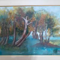 Quadro con alberi fatto a mano 