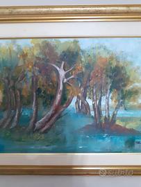 Quadro con alberi fatto a mano 