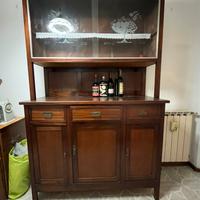 VETRAGINA, CREDENZA in legno e cristallo