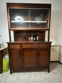 VETRAGINA, CREDENZA in legno e cristallo