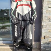 tuta moto divisibile dainese tricolore