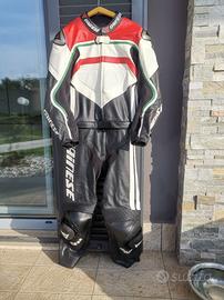 tuta moto divisibile dainese tricolore