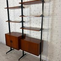 Libreria modulare doppia in teak anni 60