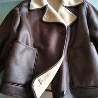 Giacca ecopelle marrone