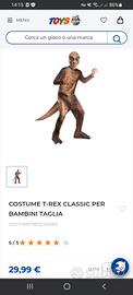 costume carnevale t rex 