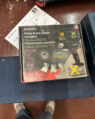 Pistola termica a batteria Parkside.