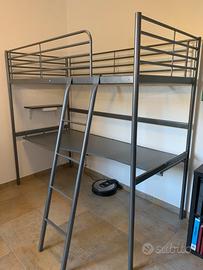 Letto singolo soppalco con scrivania Ikea