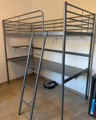 Letto singolo soppalco con scrivania Ikea
