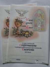 Pergamene ricordo Comunione e Cresima 