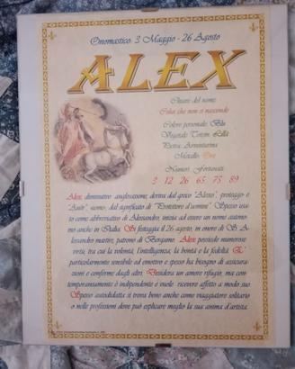 Quadretto-stampa del nome di "Alex"