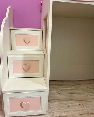 Letto con scale ( castello) per bamnina -ragazza)