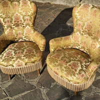 Coppia di poltroncine vintage da camera